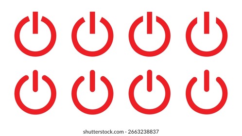 Apaga los Vectores. Icono de apagado, encendido/apagado del Botón de energía, interruptor de apagado