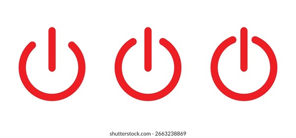 Apaga los Vectores. Icono de apagado, encendido/apagado del Botón de energía, interruptor de apagado
