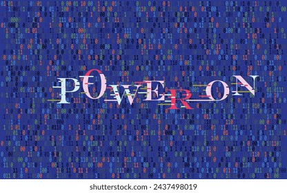 Poder sobre fondo azul combinado con número binario 