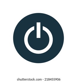 power on circle background icon, isolated on white background 