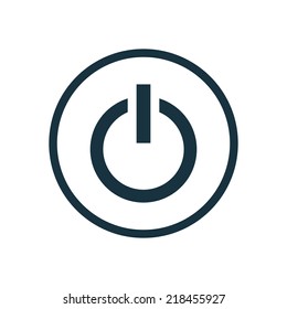 power on circle background icon, isolated on white background 