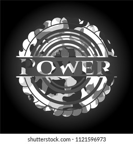 Power on grey camo pattern