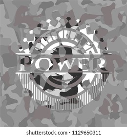 Power on grey camo pattern