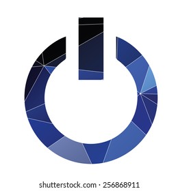 power on icon Abstract Triangle Geometrical background 