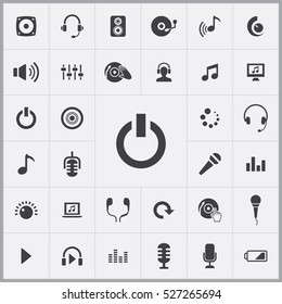 power on icon. dj icons universal set for web and mobile