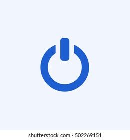 power on icon, isolated, white background
