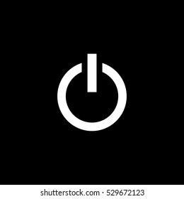 power on icon, isolated, white background