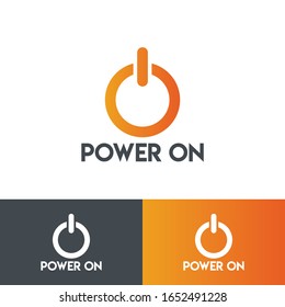 Power On Logo - Electric Power Logo -  Power Button Logo Template