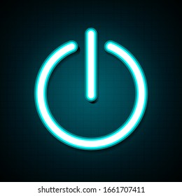 Power on off  blue neon light, illustration, isolated background - Vector