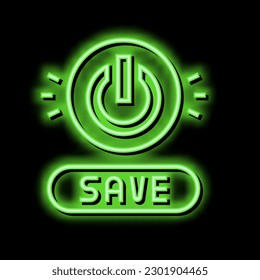 power on off button energy saving neon light sign vector. power on off button energy saving illustration