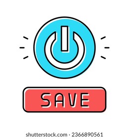 power on off button energy saving color icon vector. power on off button energy saving sign. isolated symbol illustration