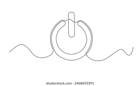 power on off button icon continuous line drawing.one line drawing of power on off button.energy saving icon.isolated white background