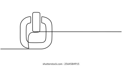 power on off button icon continuous line drawing.one line drawing of power on off button.energy saving icon.isolated white background, Vector continuous one line power button illustration, hand drawn