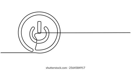 power on off button icon continuous line drawing.one line drawing of power on off button.energy saving icon.isolated white background, Vector continuous one line power button illustration, hand drawn