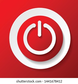 Power on or off button in red cycles style vector design illustration eps.10