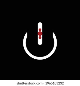 power on off button red and white