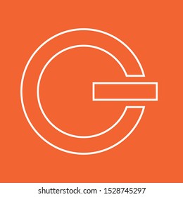 Power, On and Off button, thin lines web and social media icon, stock vector illustration, EPS10.