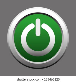 Power On Off Green Button