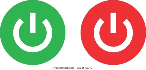 power on off green red button vector design