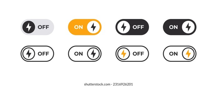 Power on power off. On and Off icons. On Off switcher. Vector scalable graphics