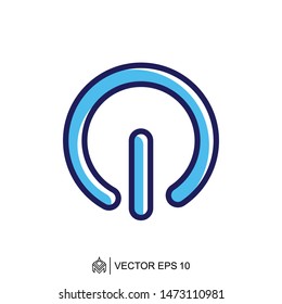 
power on off logo icon template,power on off vector element