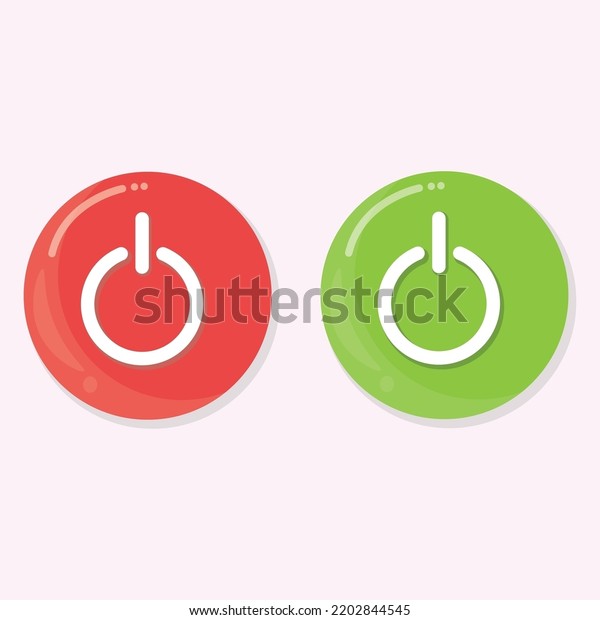 Power On Off Red Green Button Stock Vector (Royalty Free) 2202844545 ...
