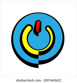 Power On / Off Switch Icon Design, Sign / Symbol Vector Art Illustration