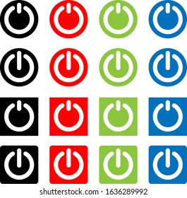 Power On / Off Switch Icon, Sign / Symbol Vector Illustration