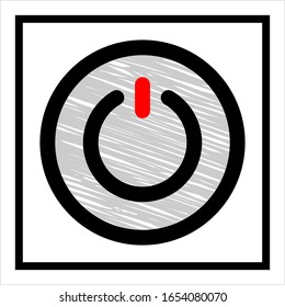 Power On / Off Switch Icon Design, Sign / Symbol Vector Art Illustration