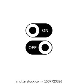 Power ON OFF switch slider button in black colors. Vector illustration and white background