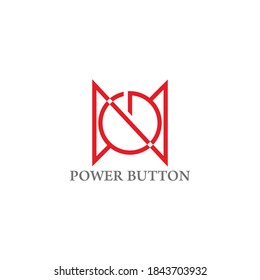 power on simple geometric line symbol logo vector