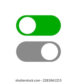 Encienda el interruptor del deslizador y apague el conjunto de iconos del interruptor del deslizador. Conjunto de iconos de interfaz de usuario de energía. Vector.