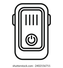 Power on tracker icon outline vector. Smart counter. Activity band glass