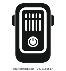 Power on tracker icon simple vector. Smart counter. Activity band glass