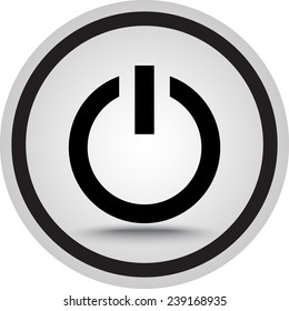 Power on/off button sign icon, vector illustration. Flat design style 
