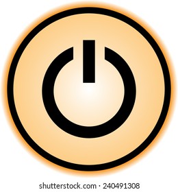 Power on/off button sign icon, vector illustration. Flat design style 