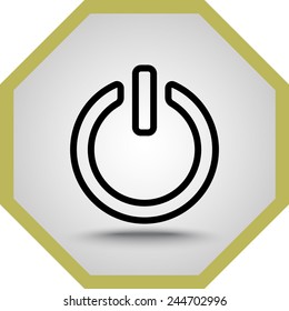 Power on/off button sign icon, vector illustration. Flat design style 