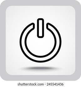 Power on/off button sign icon, vector illustration. Flat design style 