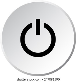 Power on/off button sign icon, vector illustration. Flat design style 