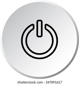 Power on/off button sign icon, vector illustration. Flat design style 