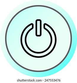 Power on/off button sign icon, vector illustration. Flat design style 