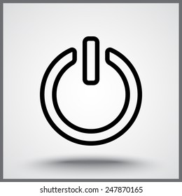 Power on/off button sign icon, vector illustration. Flat design style 
