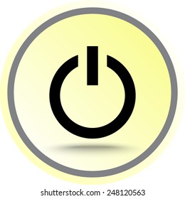Power on/off button sign icon, vector illustration. Flat design style 