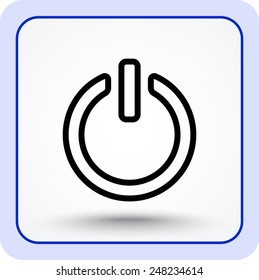 Power on/off button sign icon, vector illustration. Flat design style 