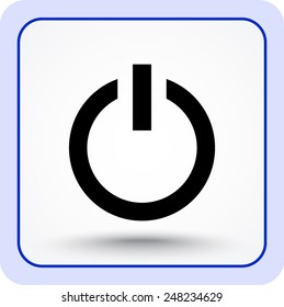Power on/off button sign icon, vector illustration. Flat design style 