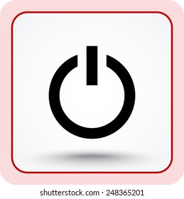 Power on/off button sign icon, vector illustration. Flat design style 
