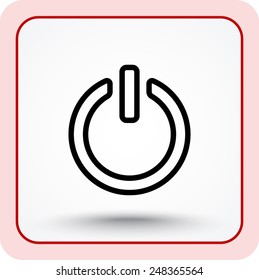 Power on/off button sign icon, vector illustration. Flat design style 