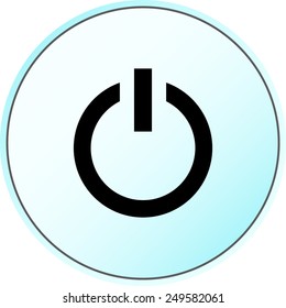 Power on/off button sign icon, vector illustration. Flat design style 