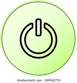 Power on/off button sign icon, vector illustration. Flat design style 