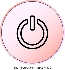 Power on/off button sign icon, vector illustration. Flat design style 